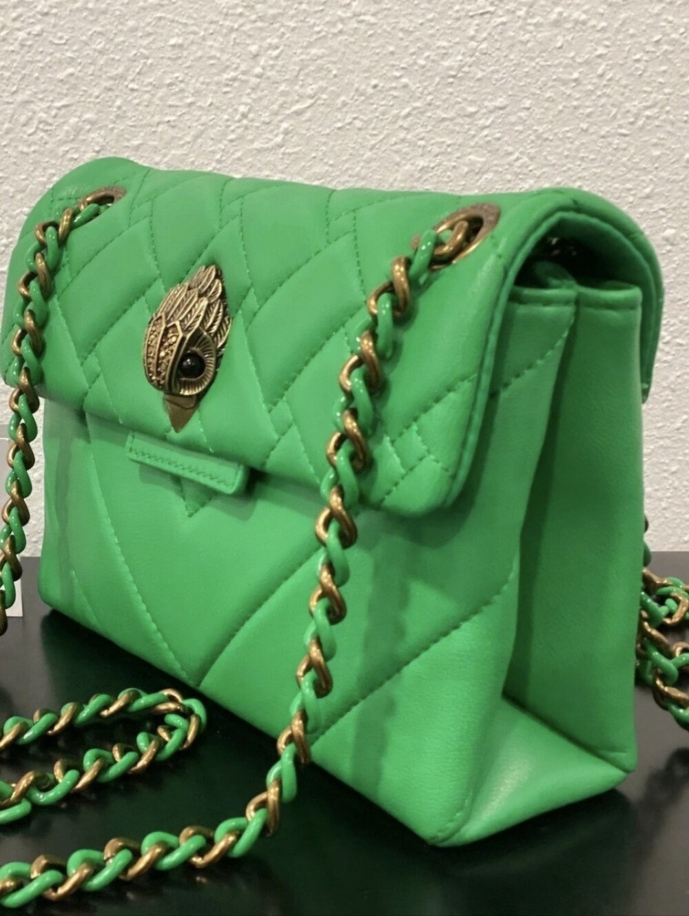 NWT Kurt Geiger Mini Kensington Green Leather Crossbody/Sgoulder Bag